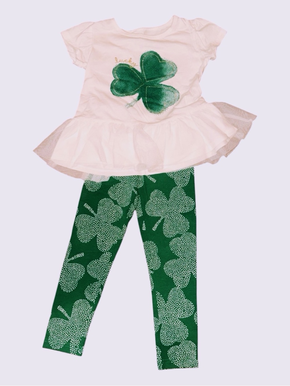 Carter's Green and White Shamrock St Patrick’s Day Set